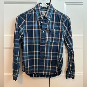 Abercrombie‎ & Fitch Blue and Green Plaid Button Down Shirt